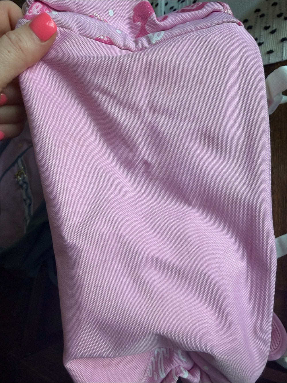 Pottery Barn Kids Pink Barbie Glitter Logo Backpack - size Large - Picture 2 of 3